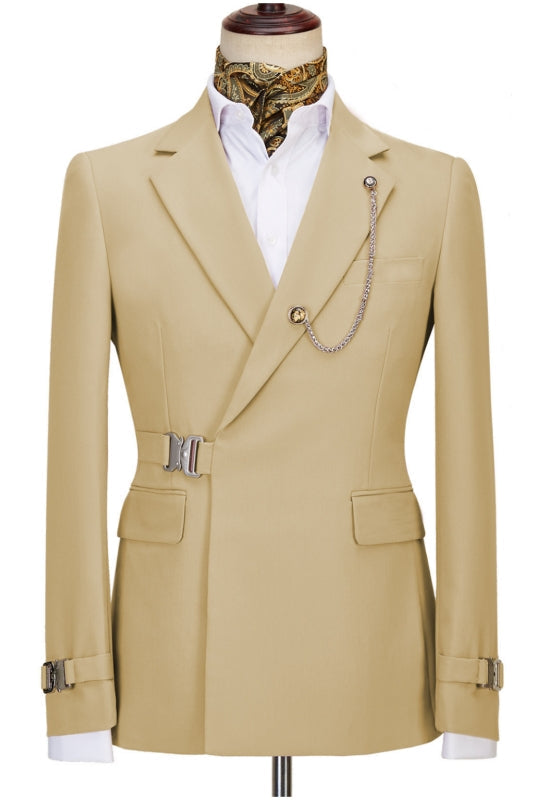 Iouie Fashion Champagne Notched Lapel Men Suits For Prom
