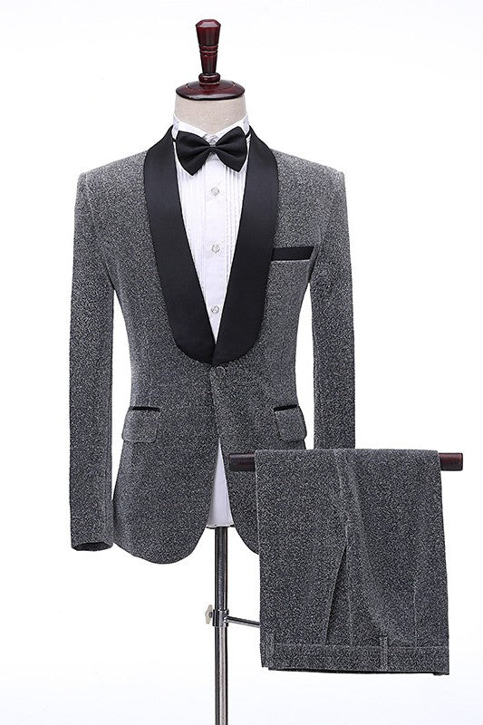 Eden Fashion Gray Shawl Lapel Two Pieces Wedding Suits For Men