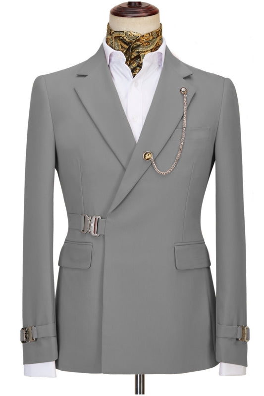 Joyce Fashion Light Gray Notched Lapel Men Suits For Prom