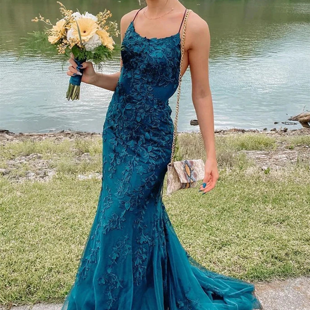 Fashion Long Mermaid Lace Backless Prom Dress Modest Formal Evening Dr BIZTUNNEL Fashion Long Mermaid Lace Backless Prom Dress Modest Formal Evening Dr BIZTUNNEL