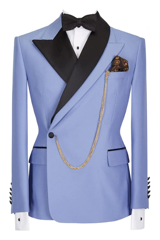 Jaden Fashion Purple Peaked Lapel Two Pieces Men Suits For Prom