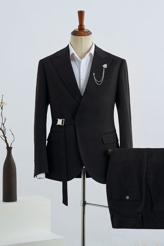 Hayden Formal Black Peaked Lapel Men Suits For Prom