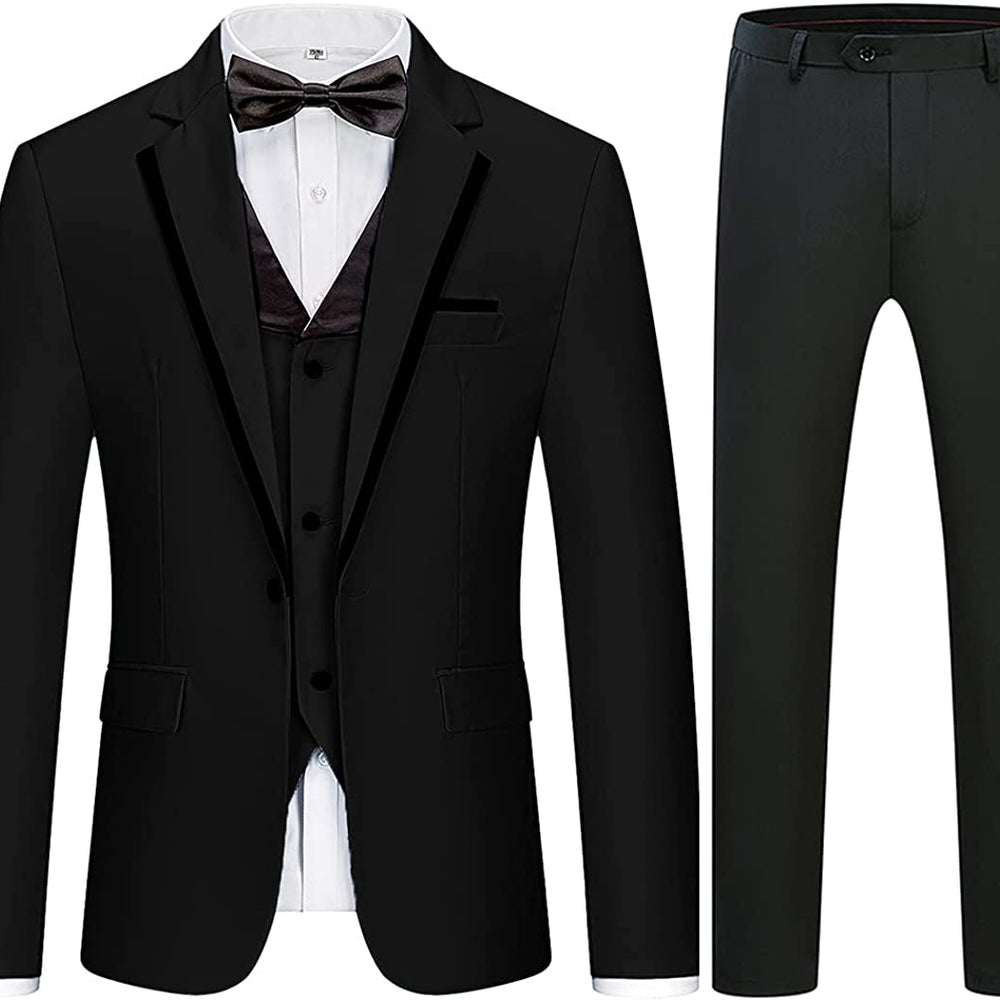 
                  
                    Geoff Fancy Black Notched Lapel Three Pieces Men Suits For Business
                  
                