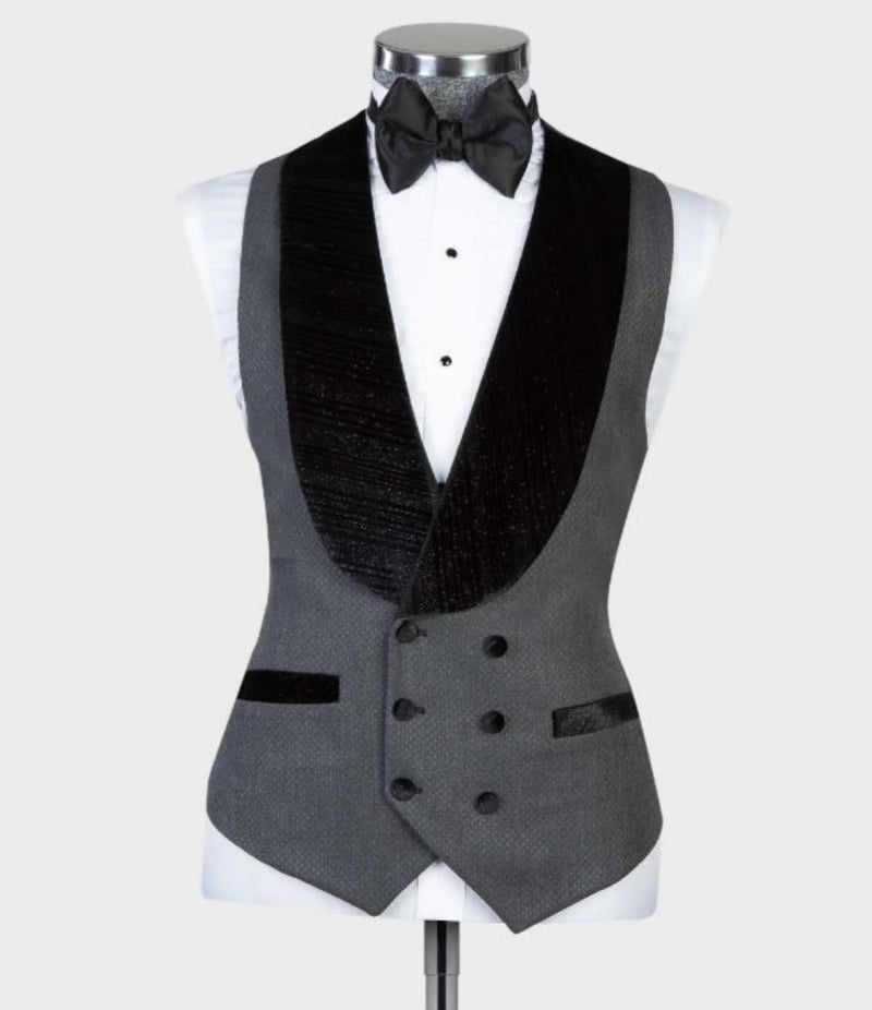 
                  
                    Geoffrey Gray One Button Stylish Wedding Suits With Black Shawl Lapel
                  
                