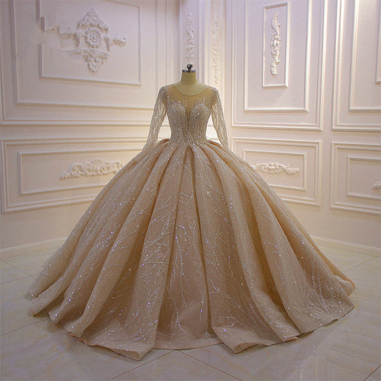 Gorgeous Off Shoulder Ruffled Wedding Dress Ball Gown With Sleeves  Wholesale #T69236 - GemGrace.com