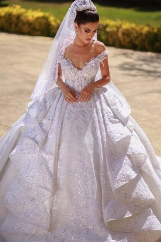 Gorgeous Ball Gown Sweetheart Ivory Strapless Satin BrideDress Wedding –  Rjerdress
