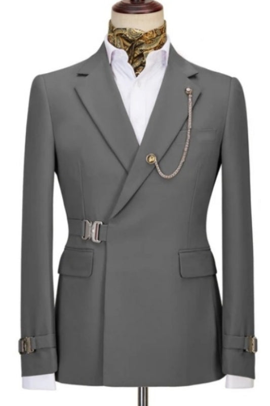Ken Fancy Gray Notched Lapel Men Suits For Prom