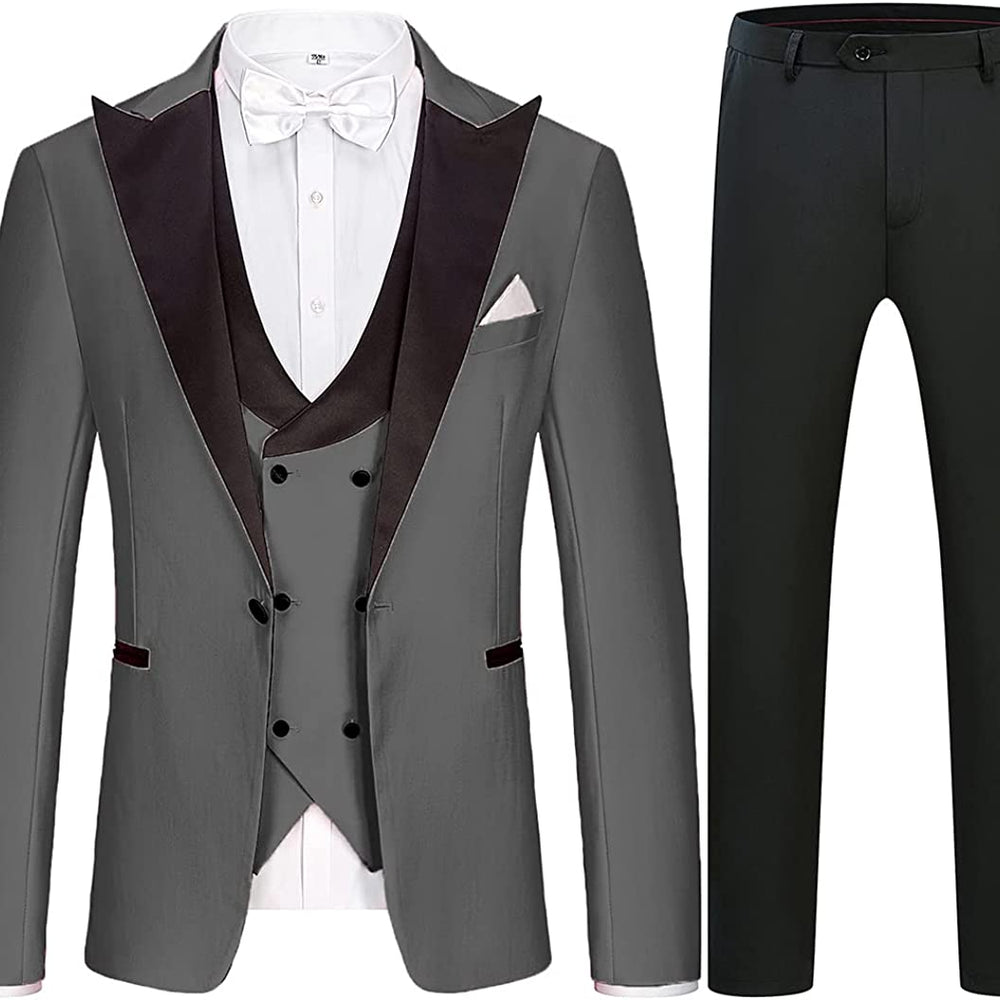 
                  
                    Hariey Bespoke Gray Three Pieces Peaked Lapel Business Suits
                  
                