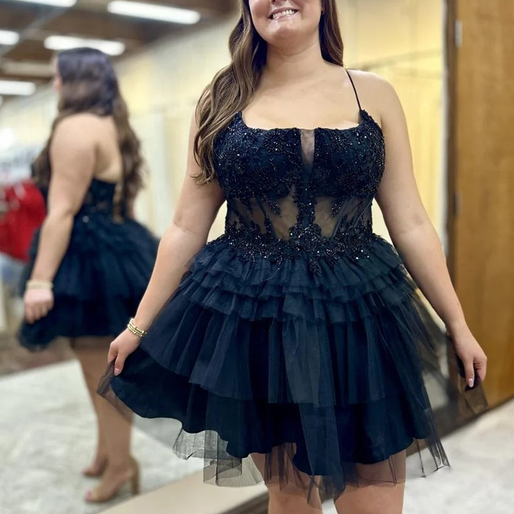 
                  
                    Hot Pink A Line Spaghetti Straps Corset Short Homecoming Dress 
                  
                