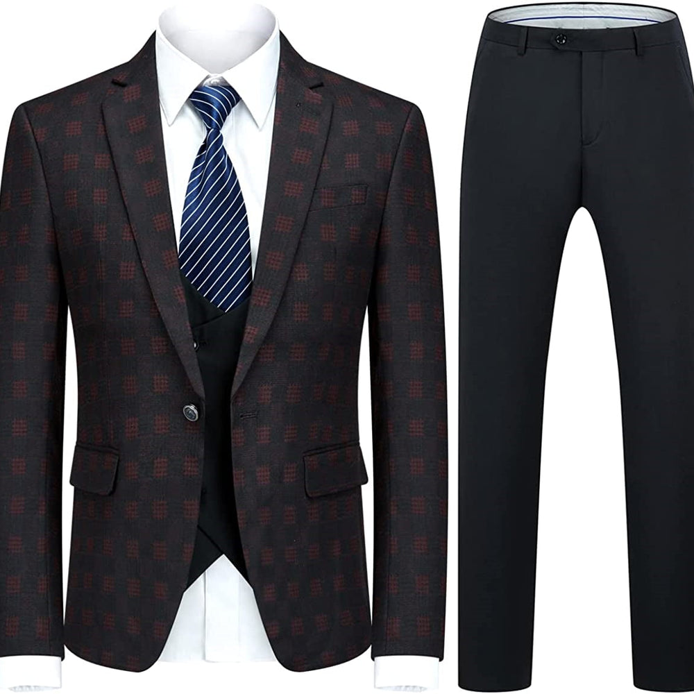 
                  
                    Ingoif Formal Black And Red Three Pieces Men Suits For Business
                  
                