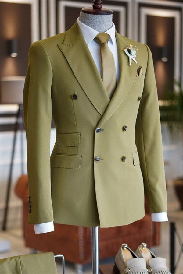 James Peaked Lapel Double Breasted Stylish Men Suits