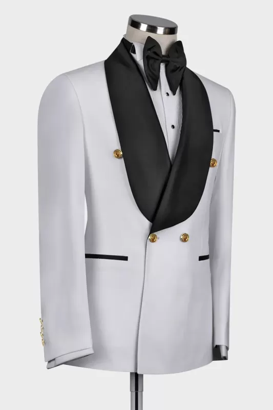 
                  
                    Lennon Newest White Shawl Lapel Double Breasted Wedding Suits
                  
                