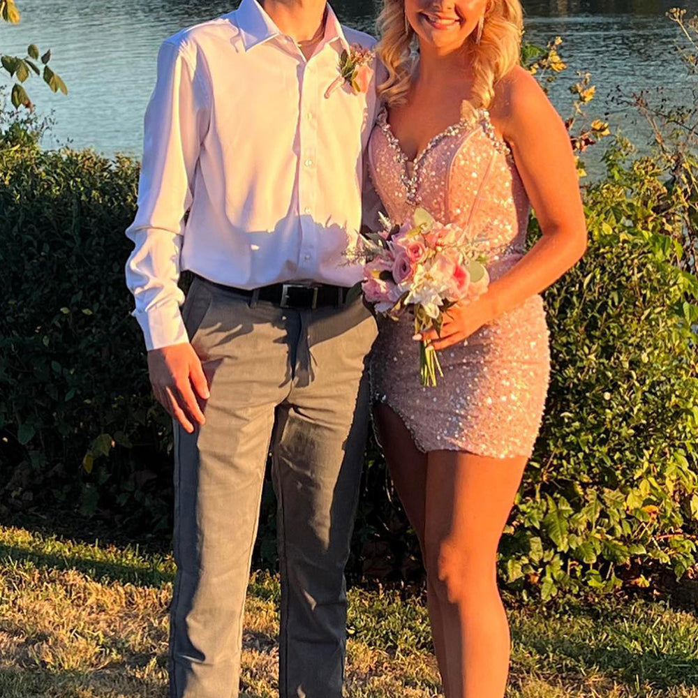 Light Green Strapless Corset Tight Short Homecoming Dress with Sequins