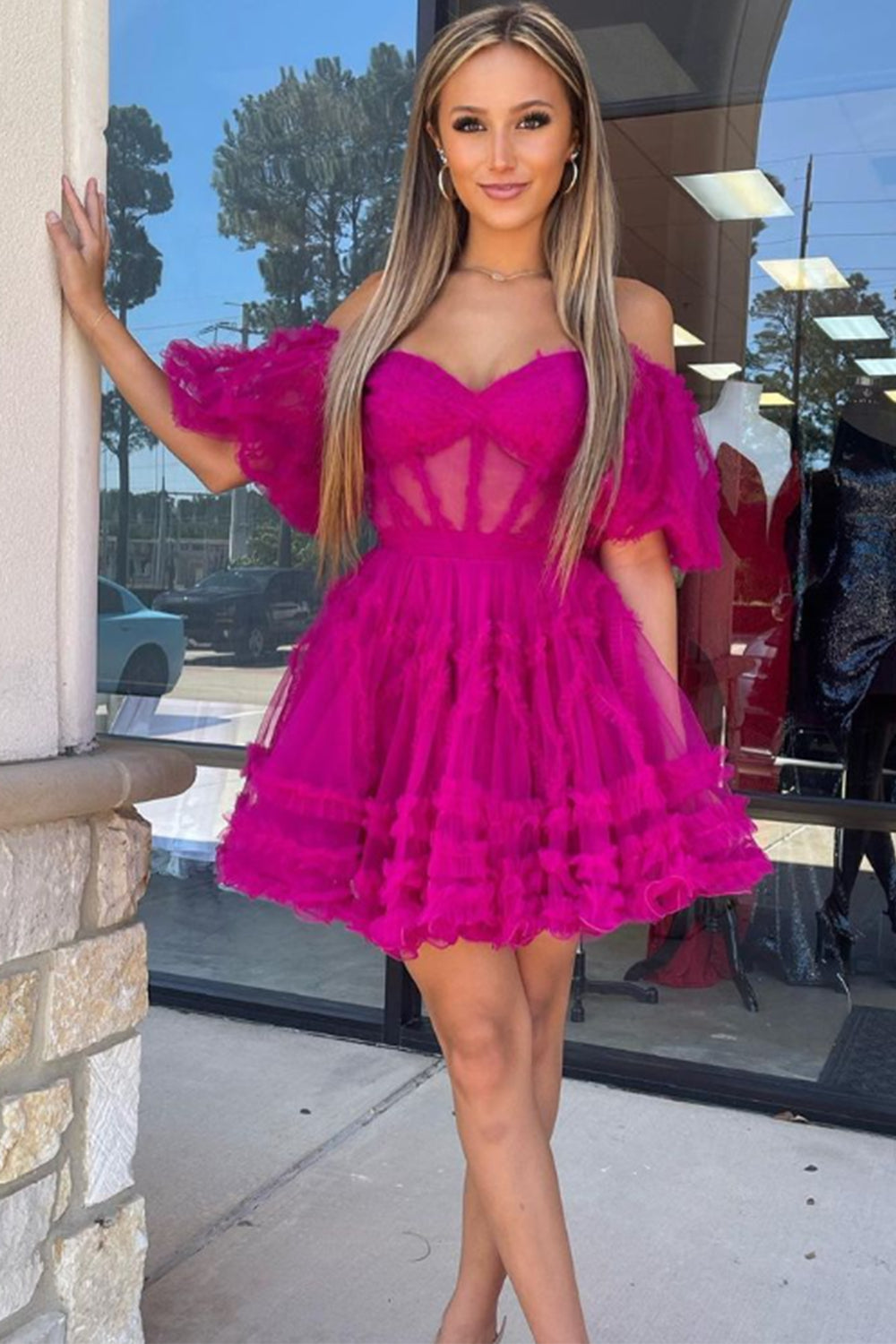 Light Pink Corset A-Line Short Homecoming Dress Light Pink Corset A-Line Short Homecoming Dress