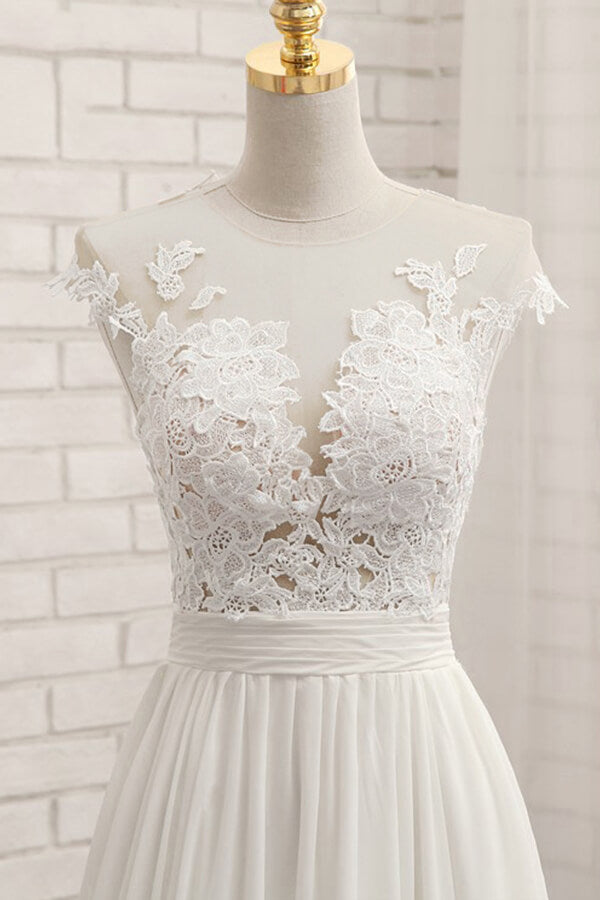 A-Line Square Chiffon Dress With Slit Clover main image 0