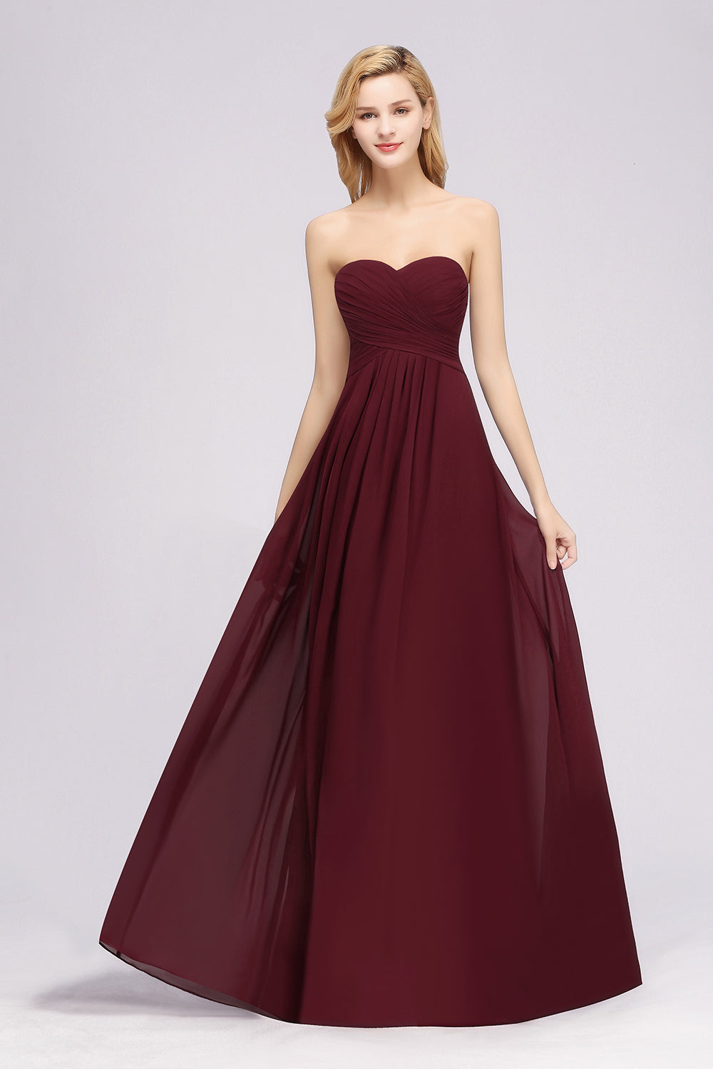 Light Green A-Line Ruffle Tiered Chiffon Corset Long Bridesmaid Dress