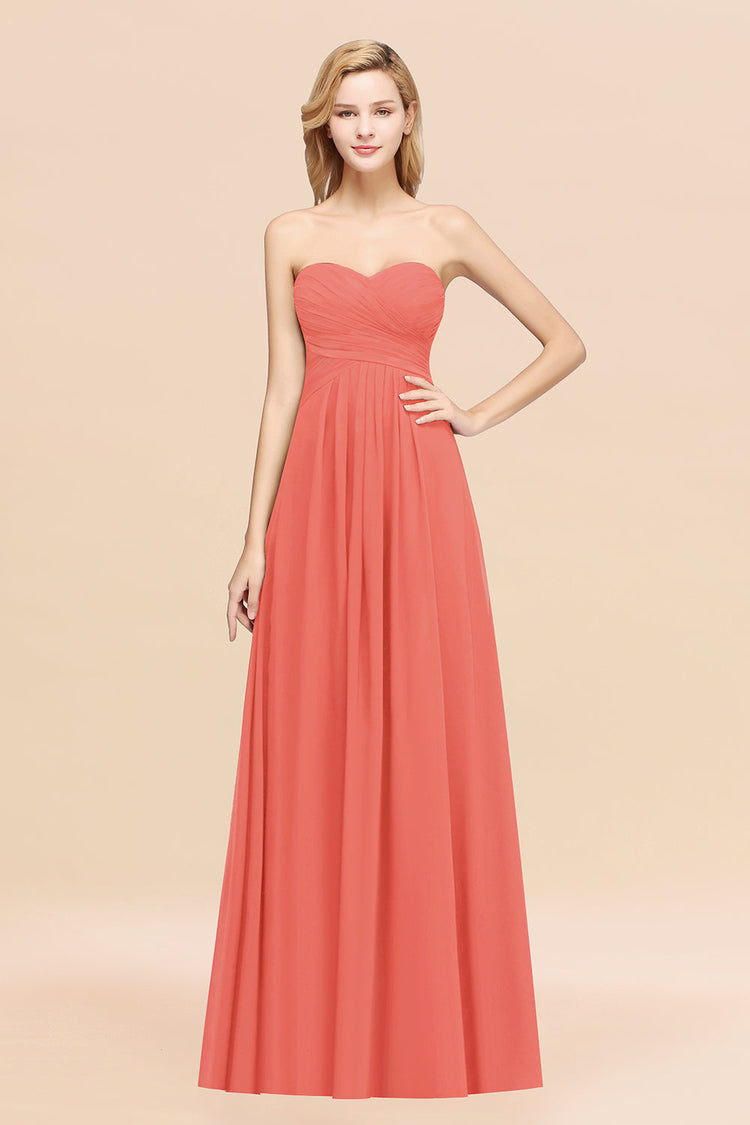 Strapless A-Line Chiffon Bridesmaid Dress With Slit in Champagne main image 1