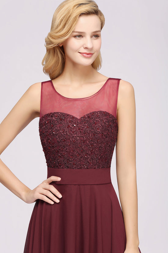 Silver A-line One-shoulder Sequined Sash Chiffon Long Bridesmaid Dress main image 0
