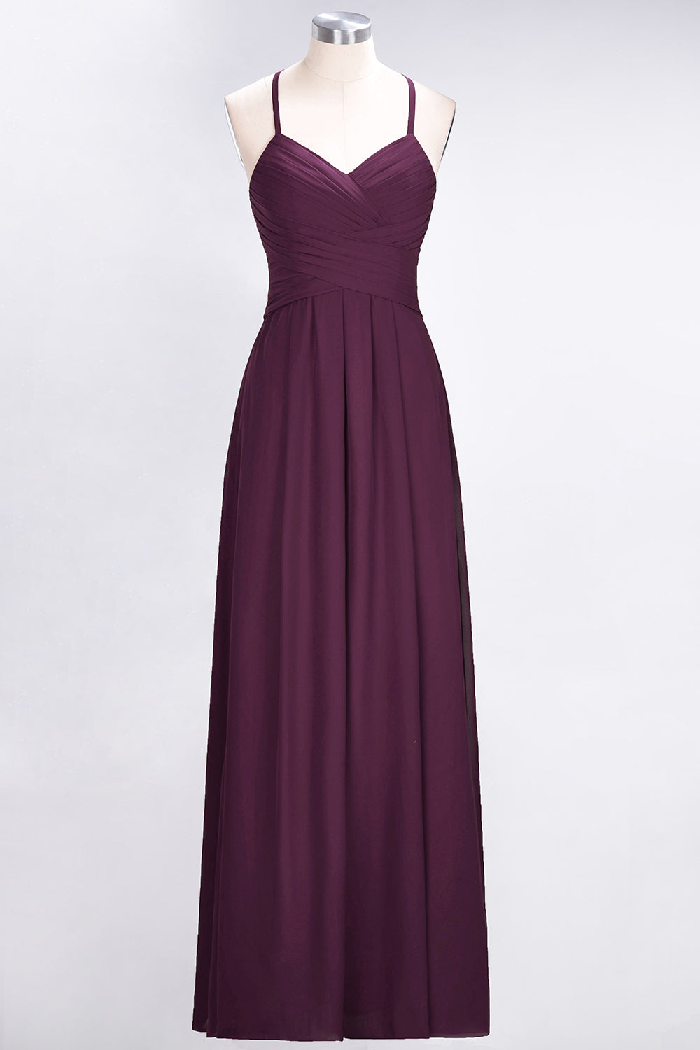 Long A-Line Chiffon V-Neck Burgundy Bridesmaid Dress with Ruffles Long A-Line Chiffon V-Neck Burgundy Bridesmaid Dress with Ruffles