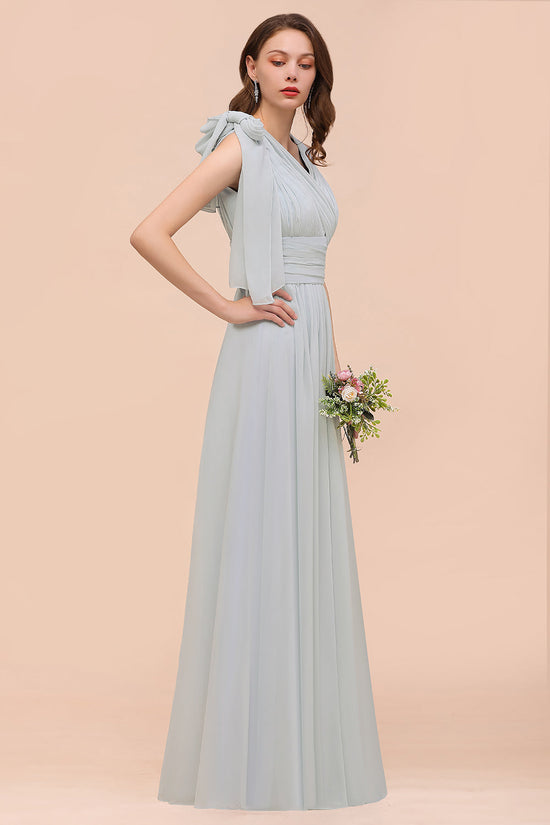 Load image into Gallery viewer, Long A-Line Chiffon Wedding Guest Dress Infinity Bridesmaid Dress-BIZTUNNEL
