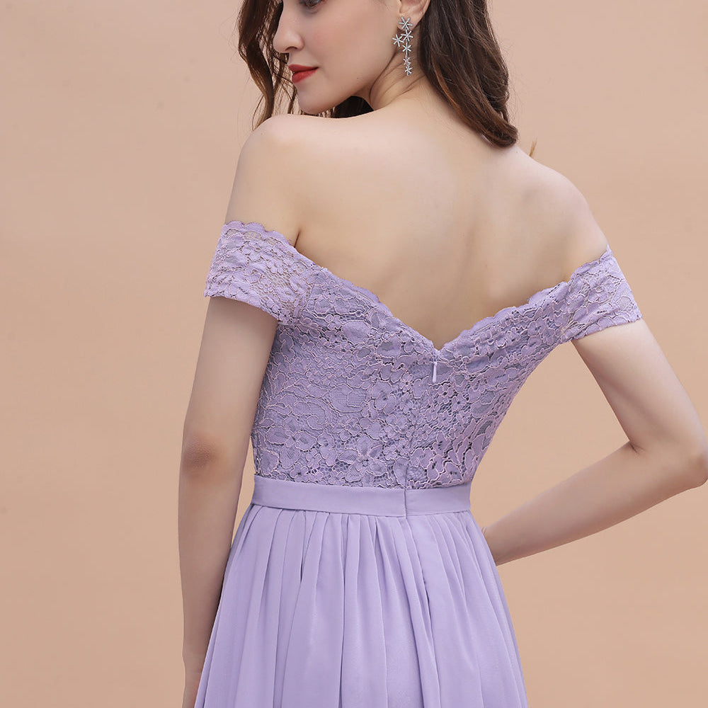 
                  
                    Long A-Line Off-the-Shoulder Chiffon Front Slit Bridesmaid Dress With Pockets-BIZTUNNEL
                  
                