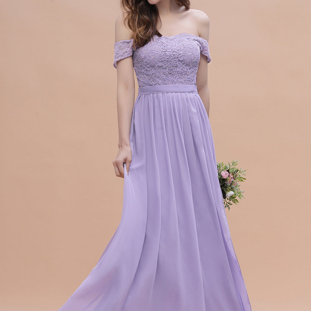 
                  
                    Long A-Line Off-the-Shoulder Chiffon Front Slit Bridesmaid Dress With Pockets-BIZTUNNEL
                  
                