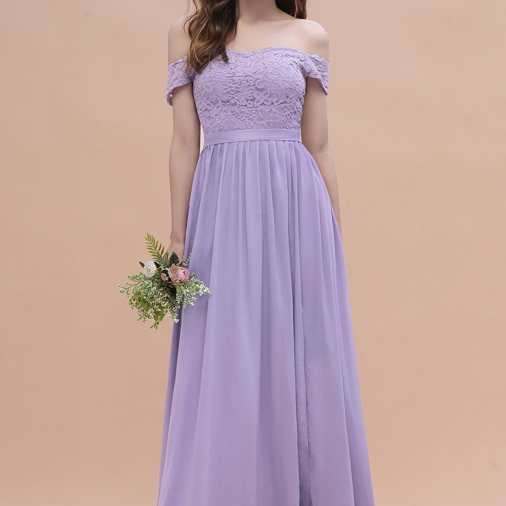 
                  
                    Long A-Line Off-the-Shoulder Chiffon Front Slit Bridesmaid Dress With Pockets-BIZTUNNEL
                  
                