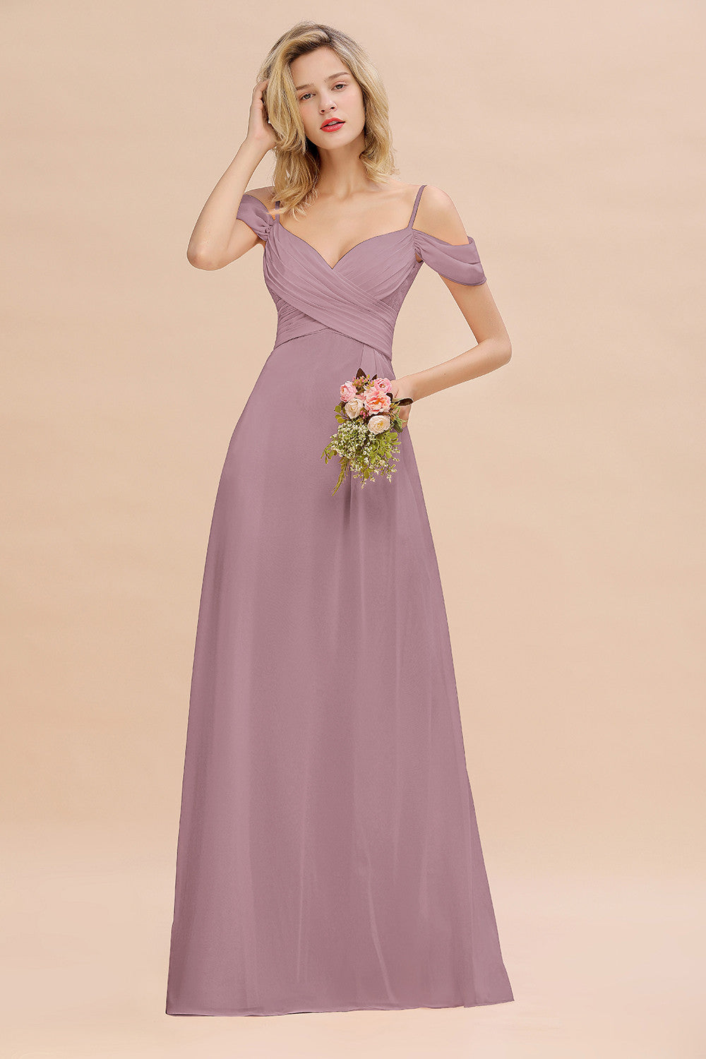 Cicinia Spaghetti Straps Sweetheart Red Bridesmaid Dresses with Ruffles Side main image 1