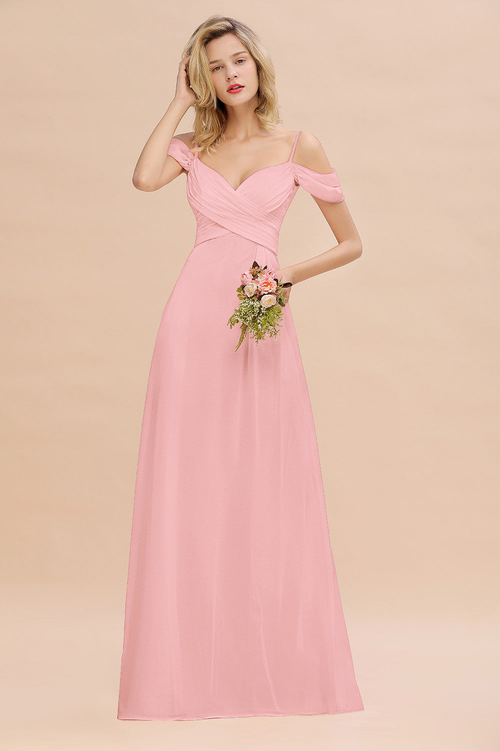 Junior Pretty Spaghetti Strap Sweet Heart A Line Long Bridesmaid Dresses with Applique, WG16