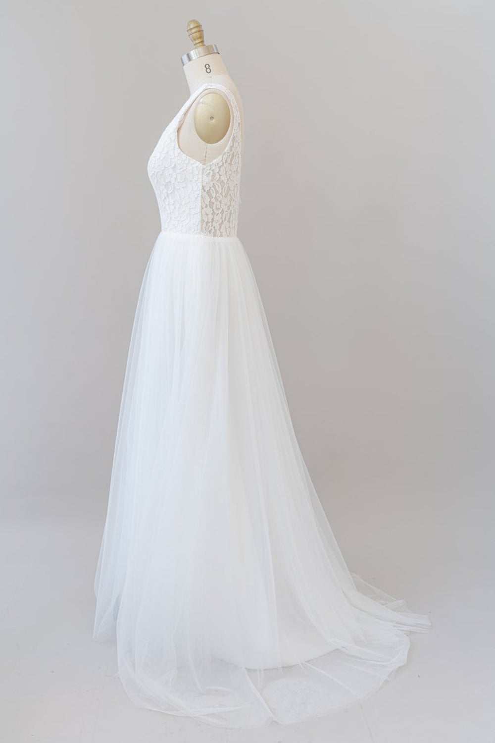 Long A-Line Straps V-Neck Chiffon Open Back Wedding Dress Long A-Line Straps V-Neck Chiffon Open Back Wedding Dress