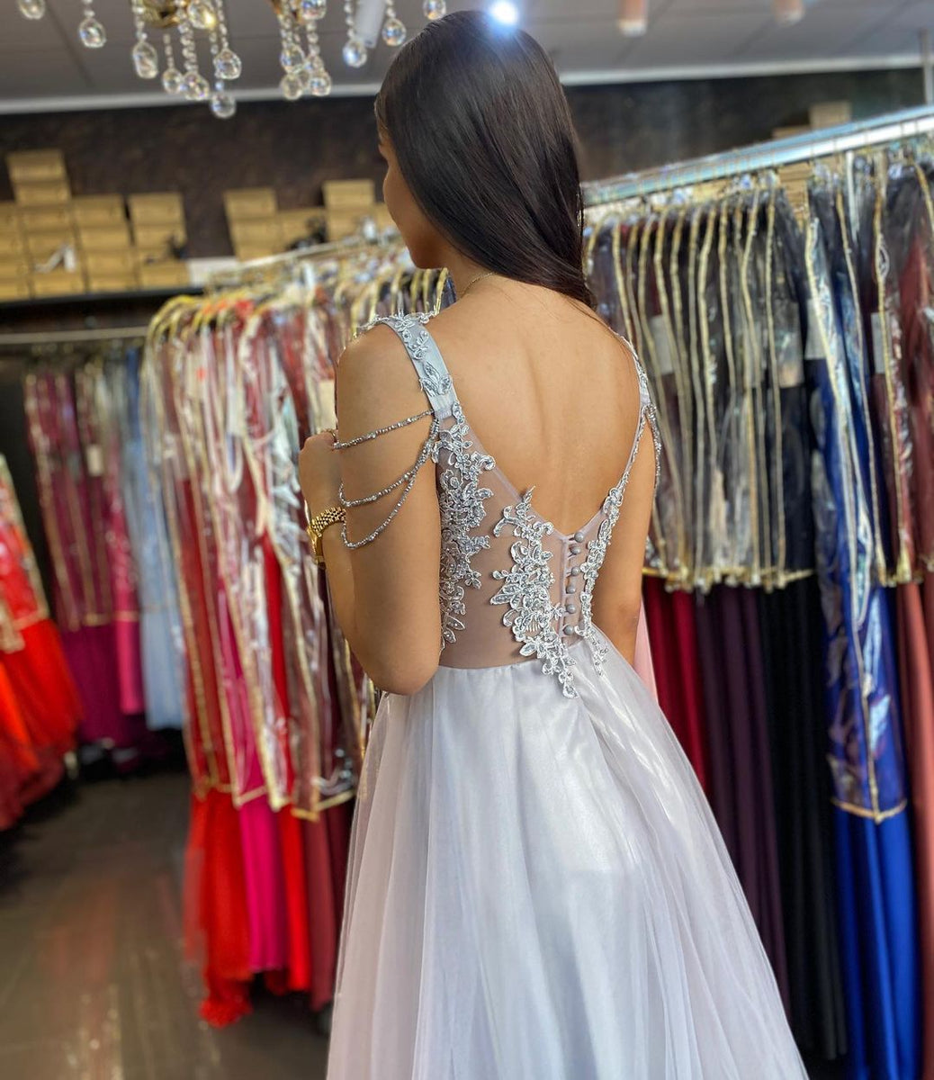 Long A-line Sweetheart Fluffy Tulle Lace Prom Formal Dresses
