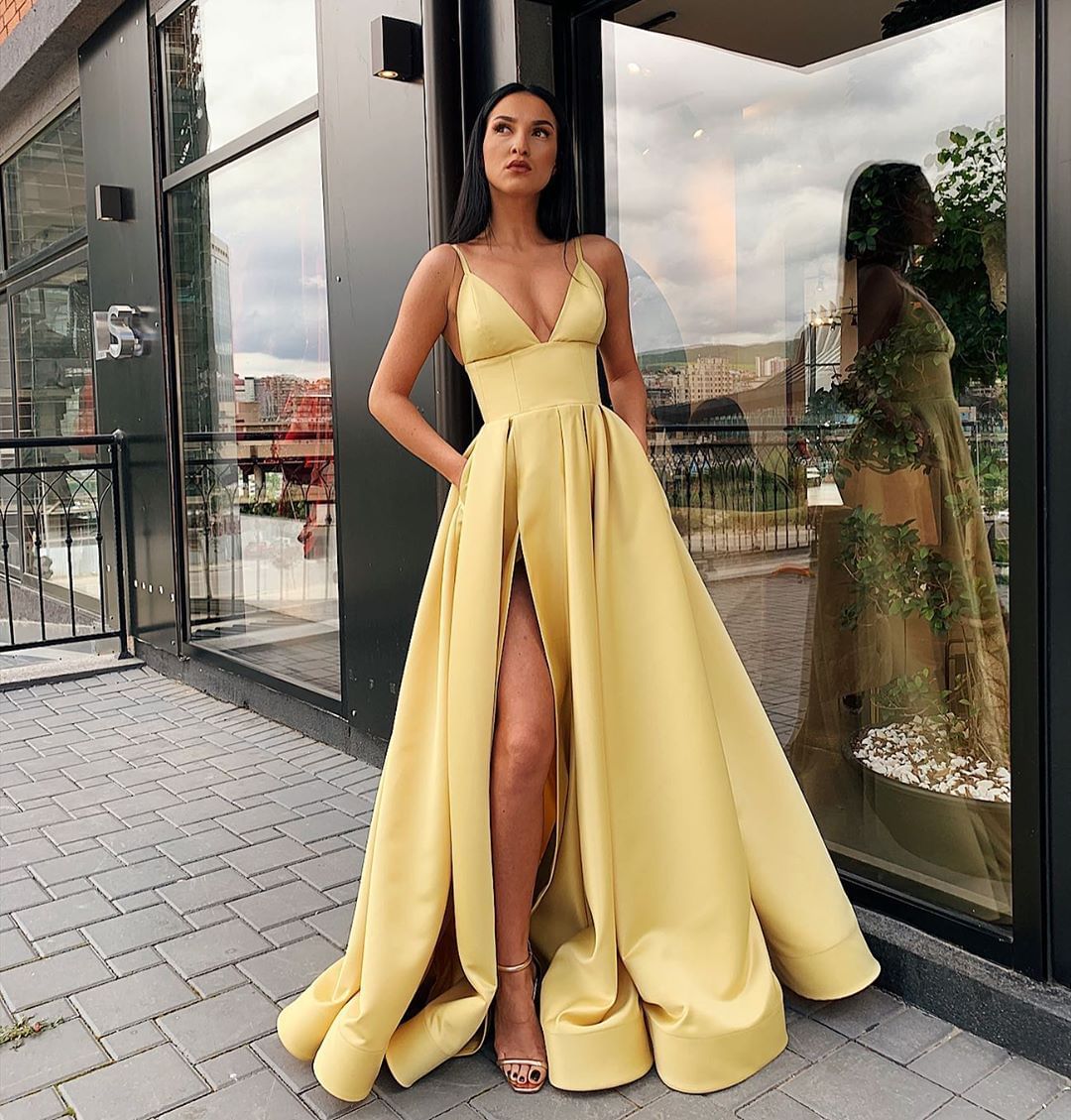 gold spaghetti strap prom dress Glitter Tulle Prom Dresses V Neck Spaghetti Straps