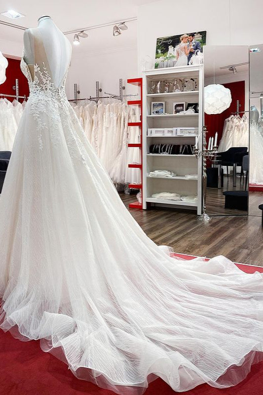 Lace Tulle A Line Wedding Dresses ZW345