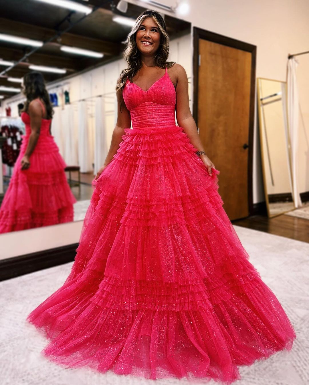 Long Black A-line Tulle Sparkly V-Neck Sleeveless Prom Dress BIZTUNNEL Long Black A-line Tulle Sparkly V-Neck Sleeveless Prom Dress BIZTUNNEL