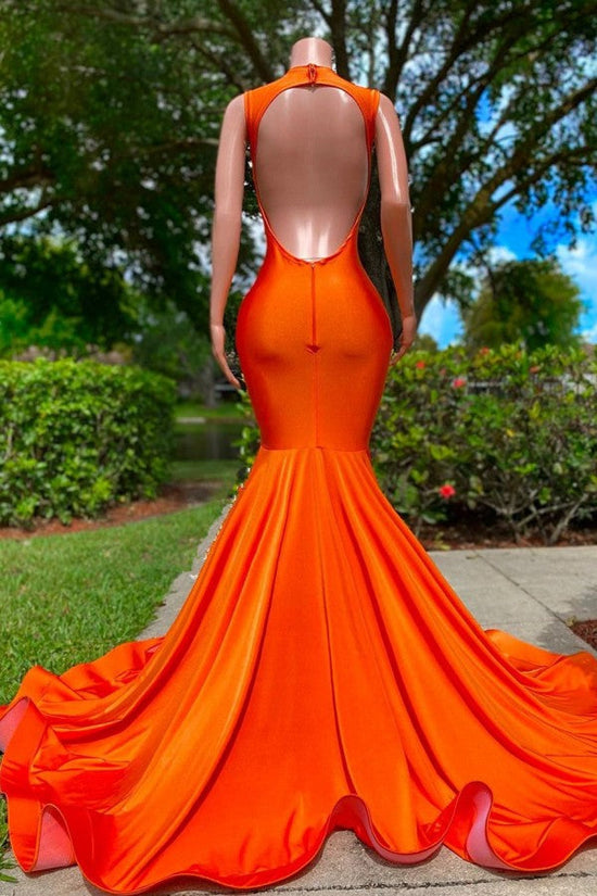 Laden Sie das Bild in den Galerie-Viewer, Long Mermaid Deep Sequined V-neck Stretch Satin Backless Prom Dress with Appliques-BIZTUNNEL
