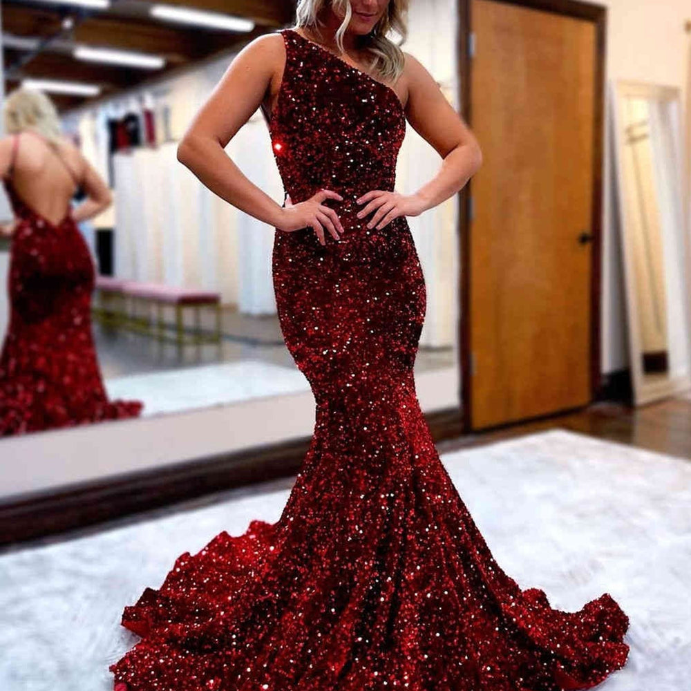 open back sequin prom dress Sparkly Mermaid Dresses FD2803 Viniodress This open Buy dress style 55402
