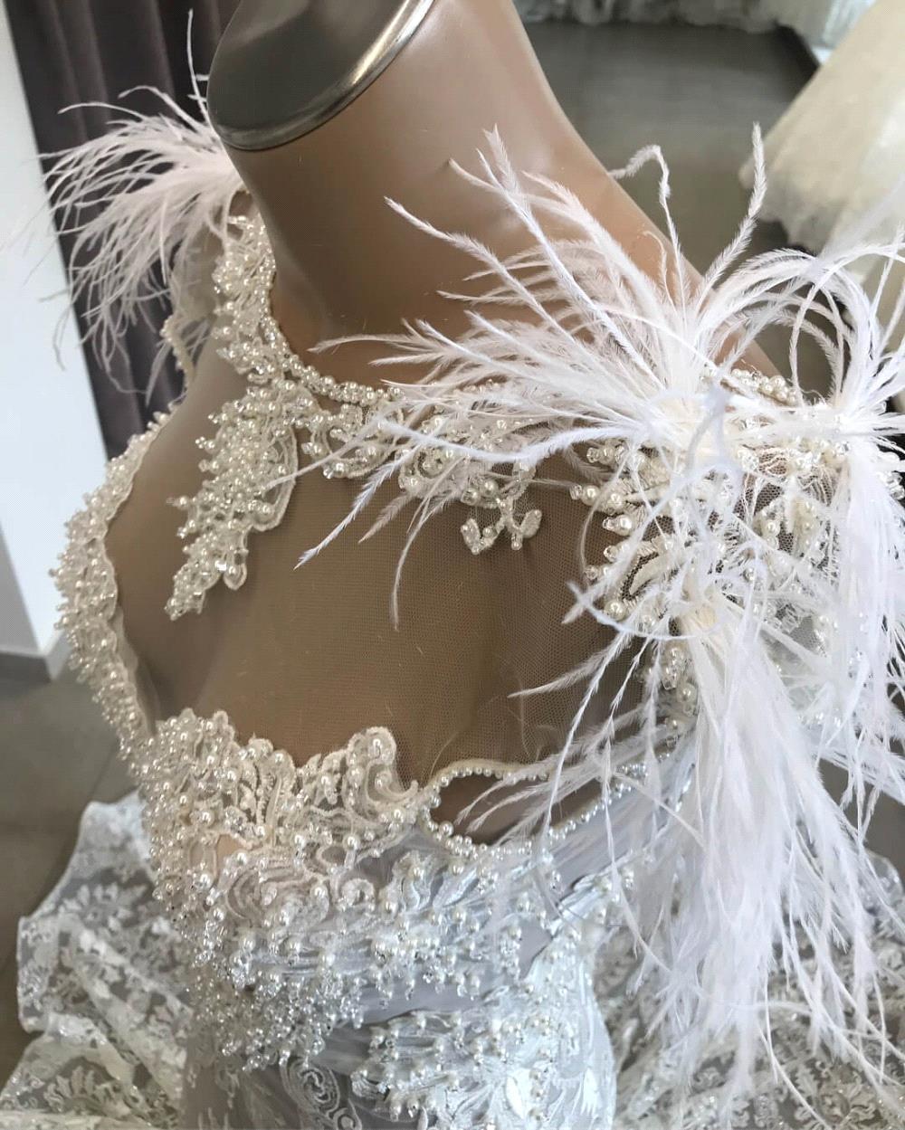 Long Mermaid Sweetheart Beading Appliques Lace Wedding Dress-BIZTUNNEL