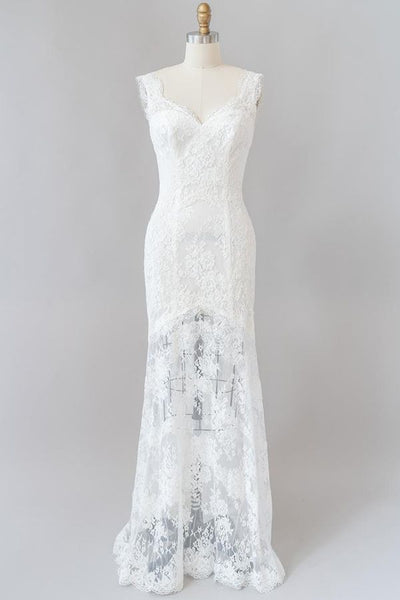 Classy Long Mermaid Sweetheart Backless Appliques Lace Tulle Wedding Dress