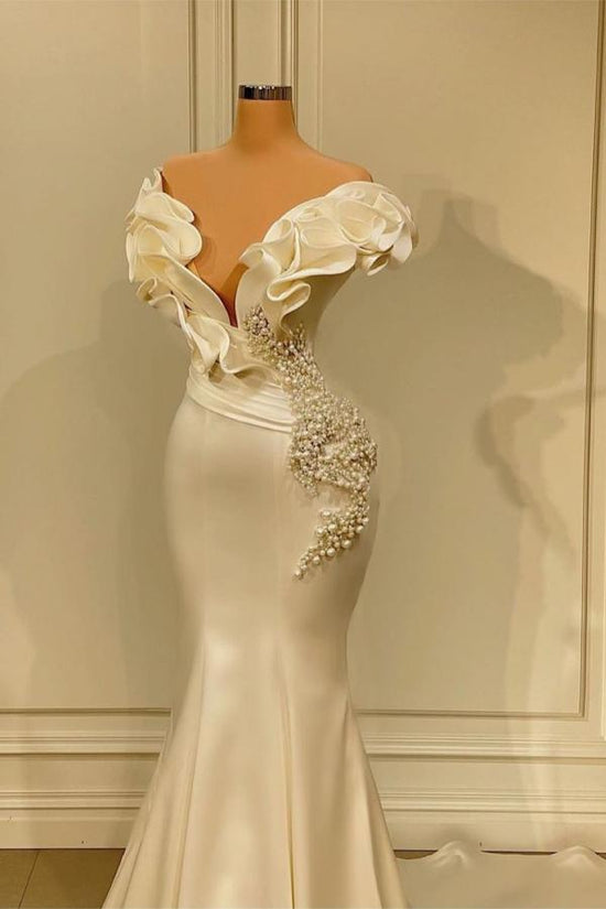 Long Mermaid Sweetheart Satin Prom Dress-BIZTUNNEL