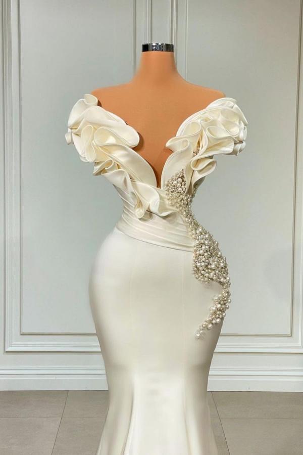 Long Mermaid Sweetheart Satin Prom Dress-BIZTUNNEL