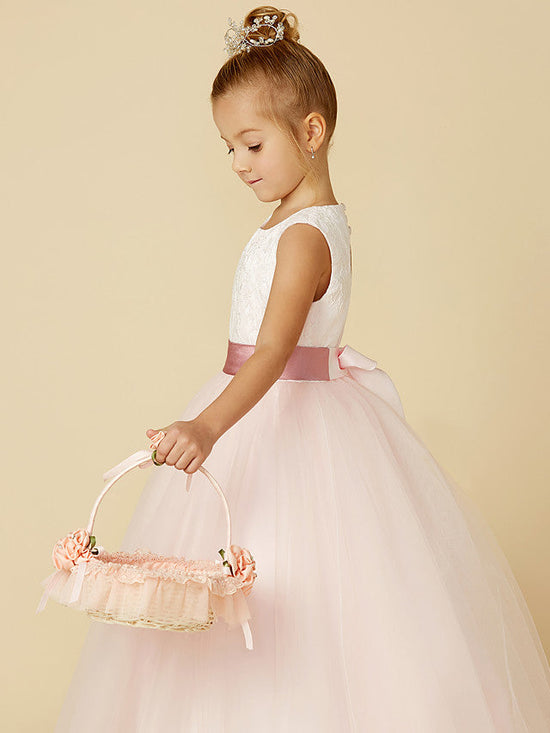 Flower Girls Dress Party Long Formal Pageant Gown Vintage Velvet Shining Satin Gown