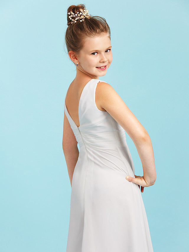 Long Sheath Jewel Neck Flower Girl Dresses Open Back Chiffon Junior Br BIZTUNNEL Long Sheath Jewel Neck Flower Girl Dresses Open Back Chiffon Junior Br BIZTUNNEL