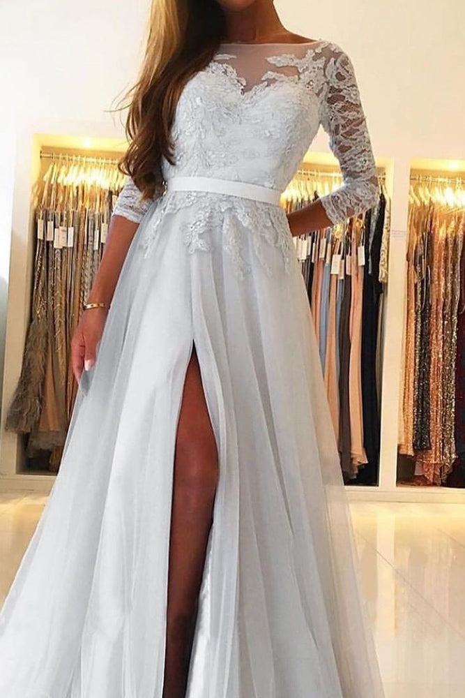 High School Homecoming Dresses White Long Sleeve Graduation Dress Teresie A-line V-neck Milk Nude High School Homecoming Dresses White Long Sleeve Graduation Dress Teresie A-line V-neck Milk Nude