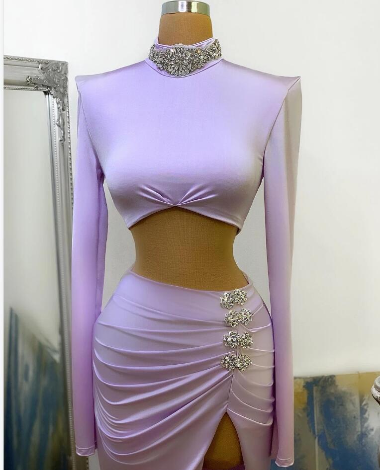 Sexy V-neck Pleats High Split Mermaid Prom Dresses main image 1
