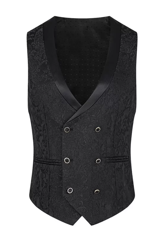 
                  
                    Lou Classical Black Shawl Lapel Three Pieces Jacquard Prom Suits
                  
                