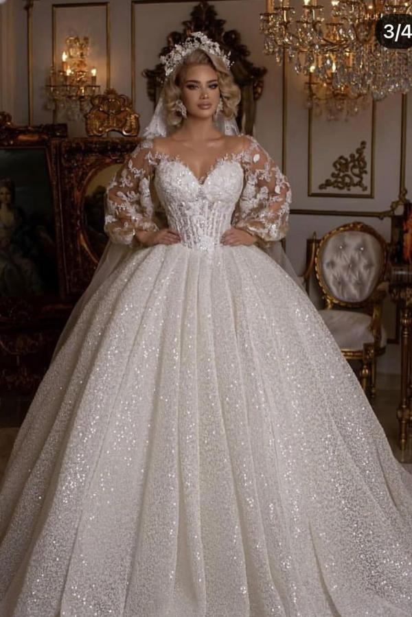 Puffy Ball Gown Prom Dresses For Women Long 2020 Heavy Beads Crystal Dubai Formal  Dresses Evening Gowns Plus Size From Marymarry, $257.56 | DHgate.Com