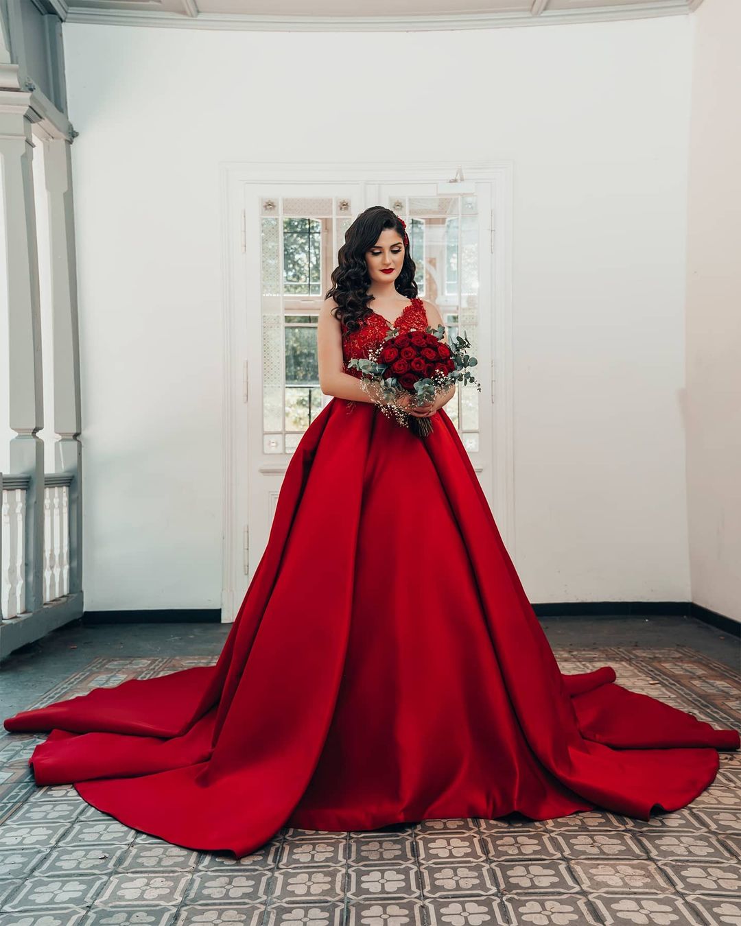 Princess Wedding Dress For Winter Bride Long Sleeve Satin main image 1