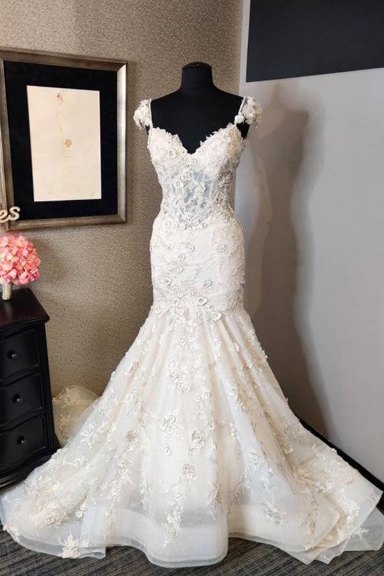 Luxury Mermaid Sweetheart Lace Backless Wedding Dress-BIZTUNNEL