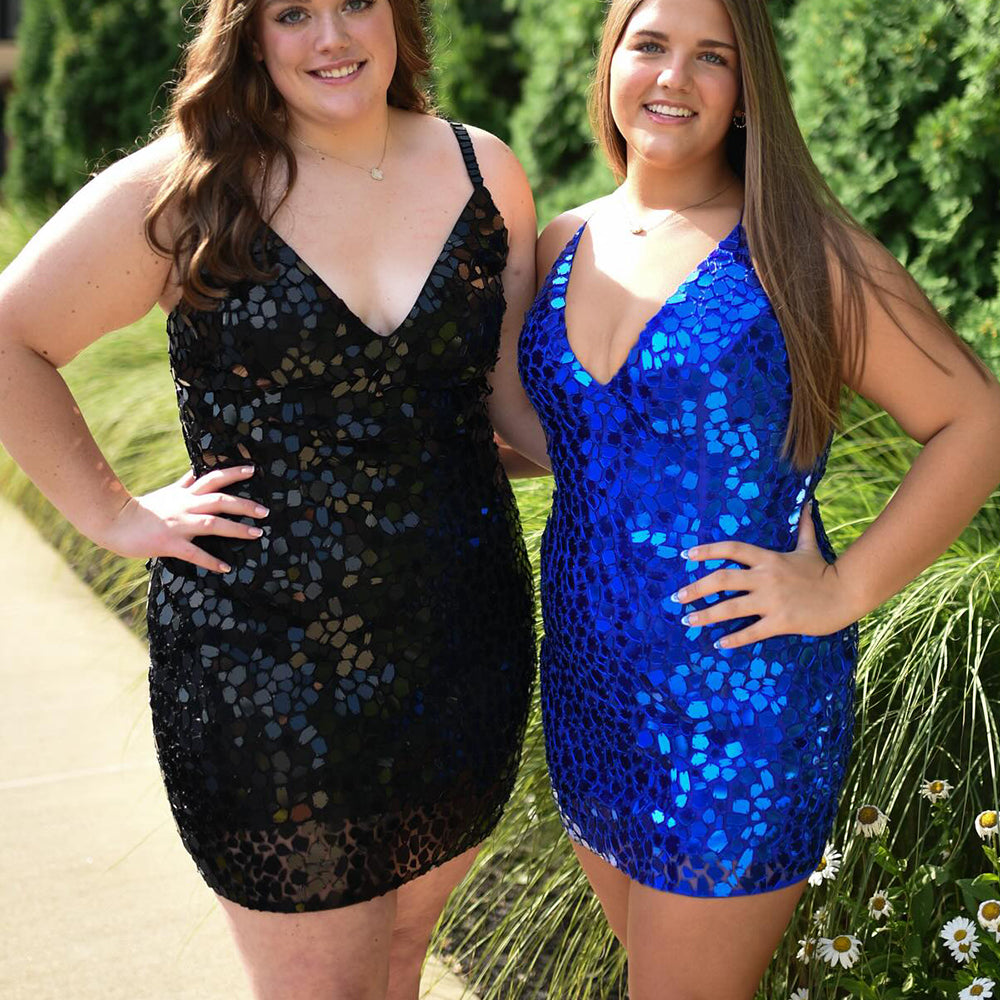 Mirror Golden Spaghetti Straps Tight Short Homecoming Dress – BIZTUNNEL