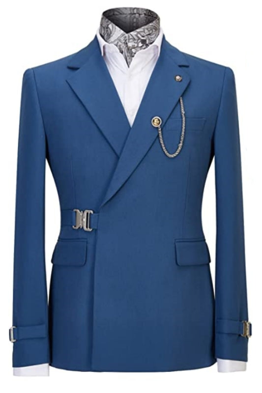 Arlen Modern Deep Blue Notched Lapel Men Suits For Prom